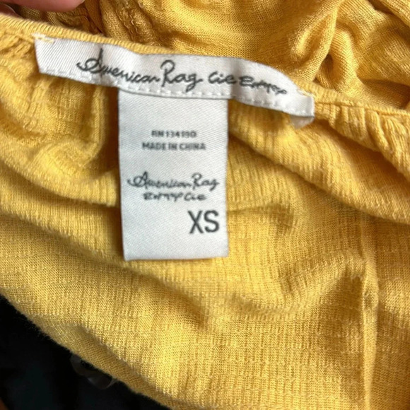 American Rag cie long sleeve raglan v-neck flounce front tie elastic XS - S - Picture 9 of 10